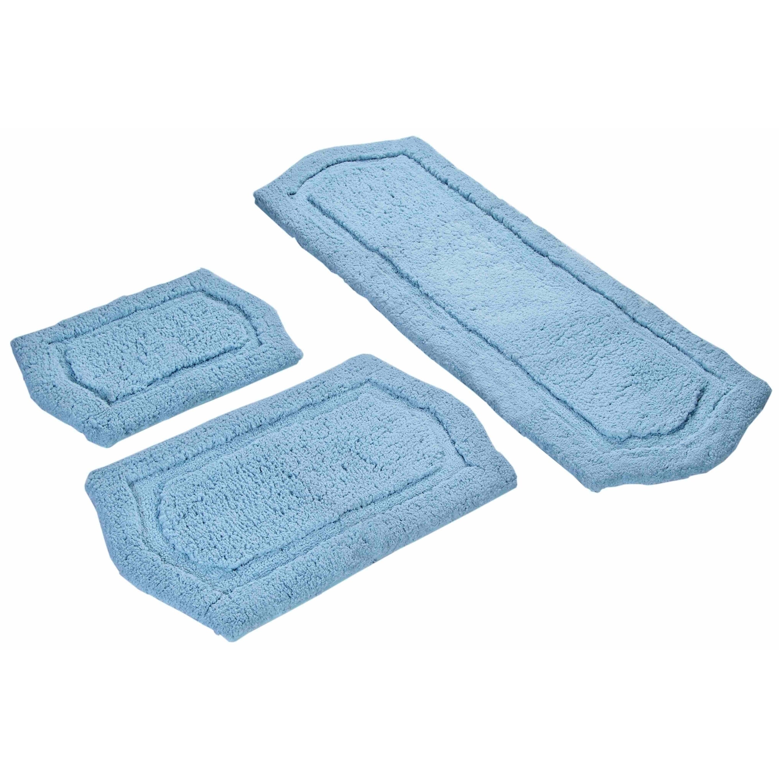 blue bath mat set