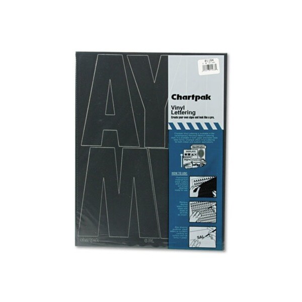 Chartpack Black Vinyl Self Adhesive 6-inch Uppercase Letters (38 Characters)