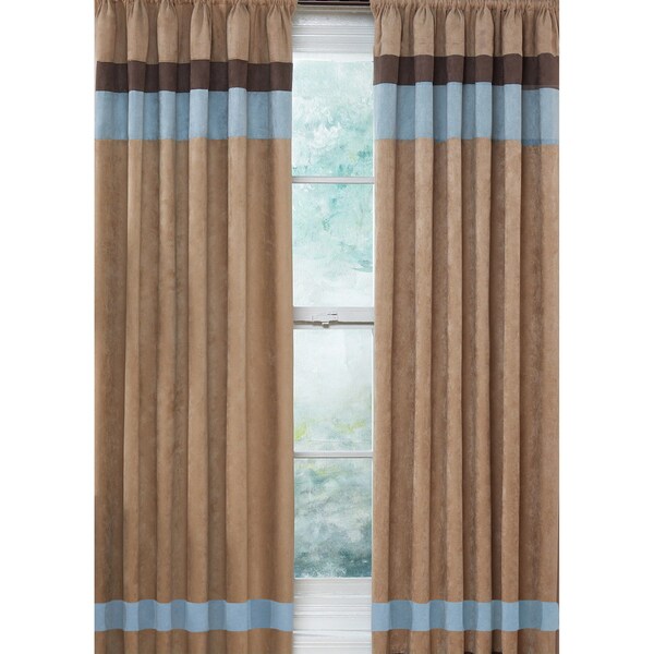 Blue and Brown Hotel 84 Inch Curtain Panel Pair