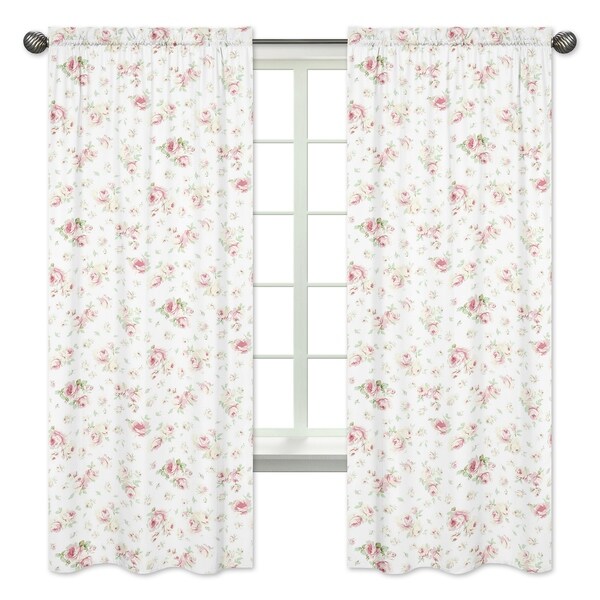 Shop Sweet Jojo Designs Pink, Green, Off-White and White 84-inch Window ...