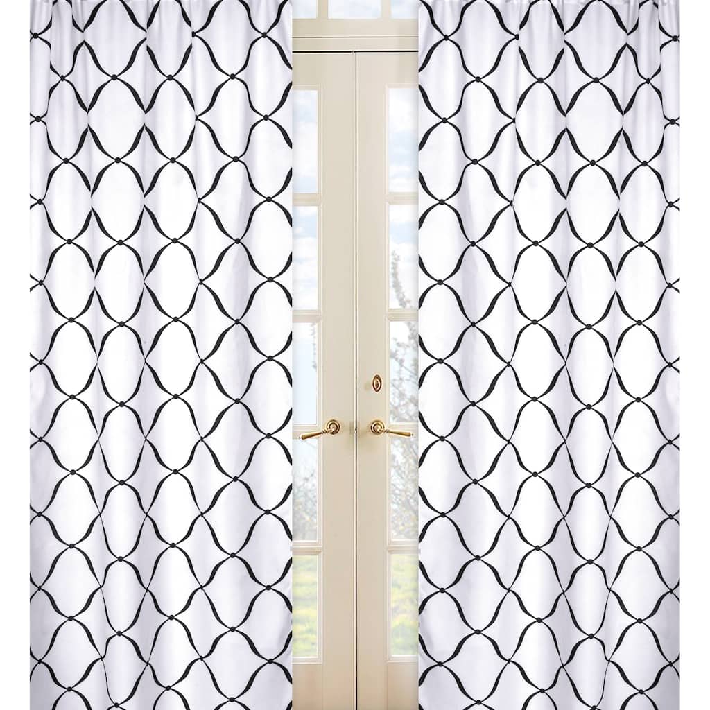 Black and White 84-inch Curtain Panel Pair - 42 x 84