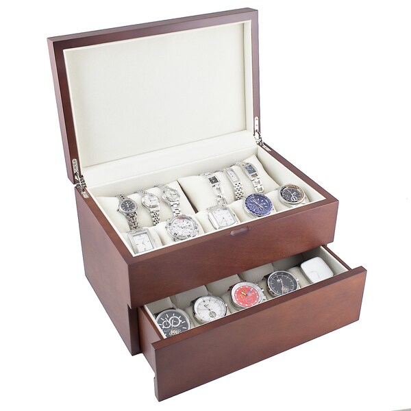 Dual Level Vintage Wooden Watch Case Free Shipping Today Overstock