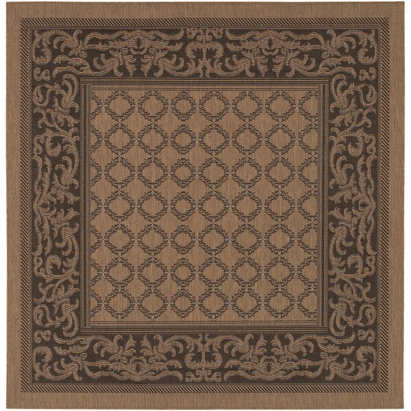 Recife Garden Lattice Cocoa/ Black Rug (8'6 x 8'6) COURISTAN INC Round/Oval/Square