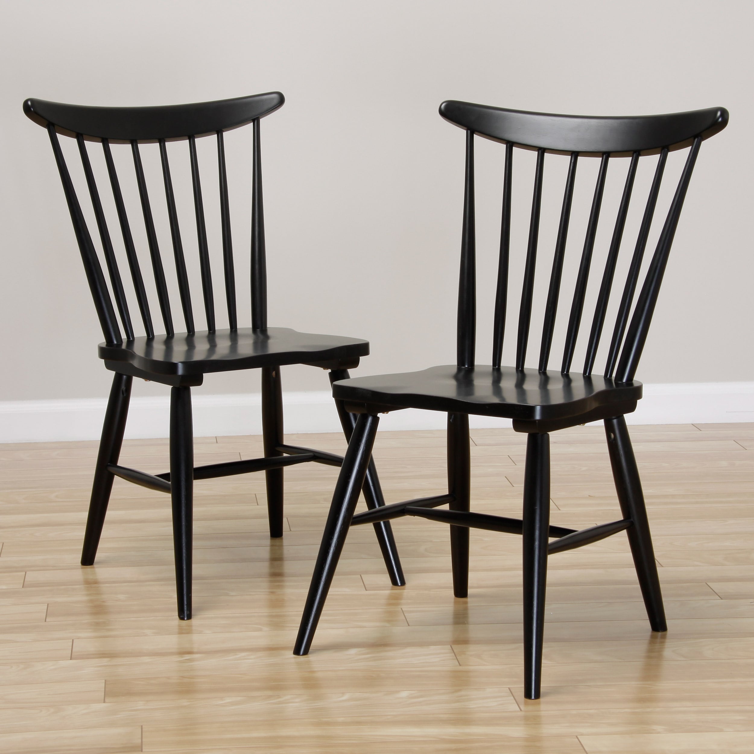Shop Sterling Windsor Soft Black Dining Chair (set of 2) - Free