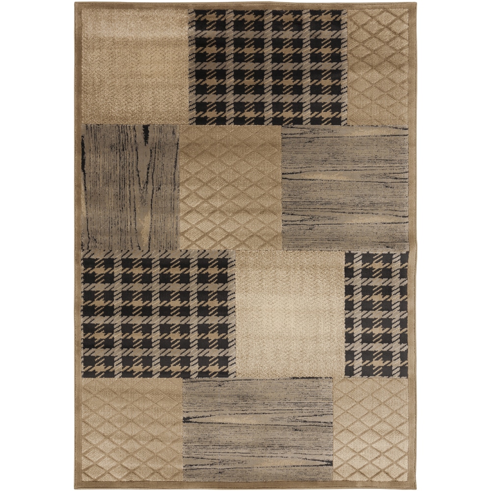 Plaid Trellis Safari Tan Rug (53 X 76)