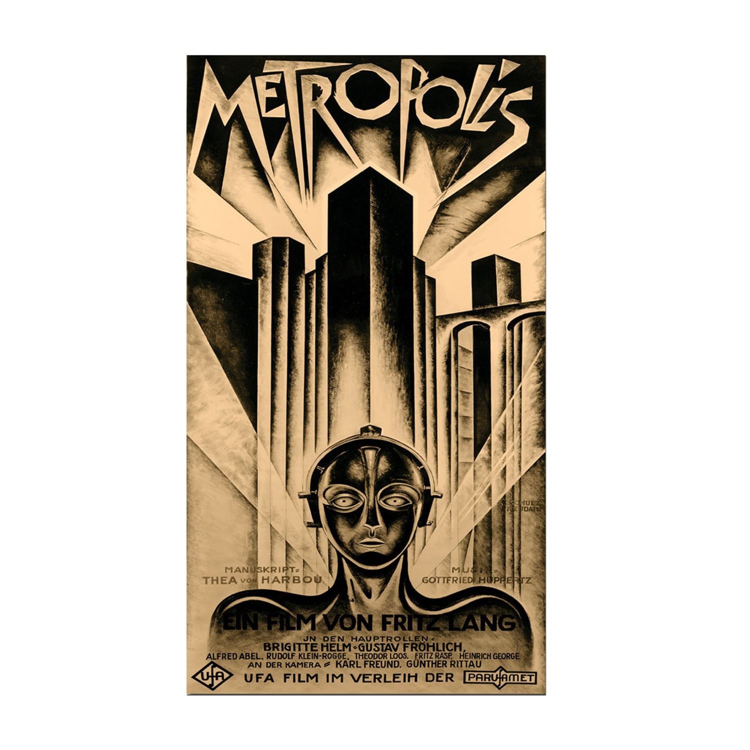 Metropolis Movie Poster (MediumSubject VintageImage dimensions 14 inches wide x 18 inches highOuter dimensions 18 inches wide x 22 inches high )