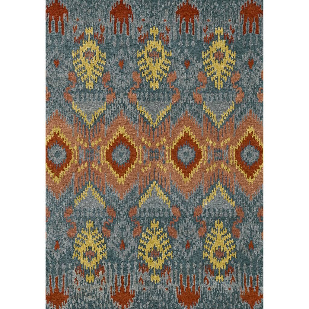 Hand-tufted Arianna Blue Wool Rug