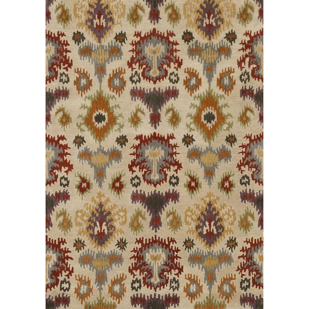 Hand-tufted Arianna Ivory/ Multi Wool Rug