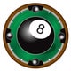 preview thumbnail 2 of 0, Rack'em 8 Ball 14-inch Neon Wall Clock