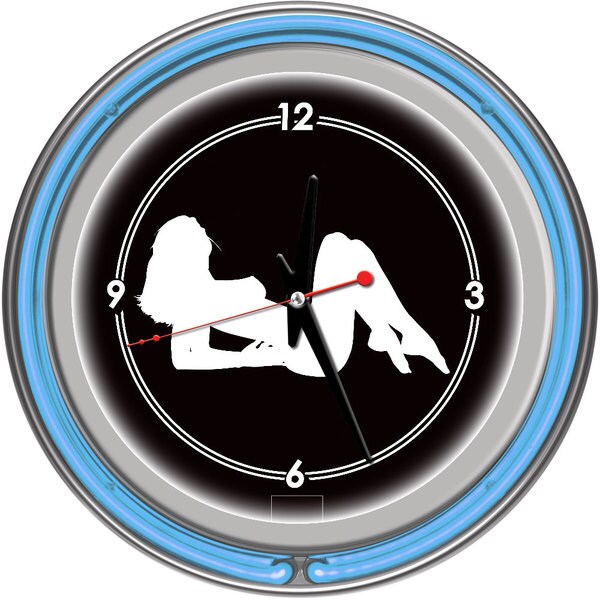Shadow Babes A Series Two Blue Neon Rings Clock