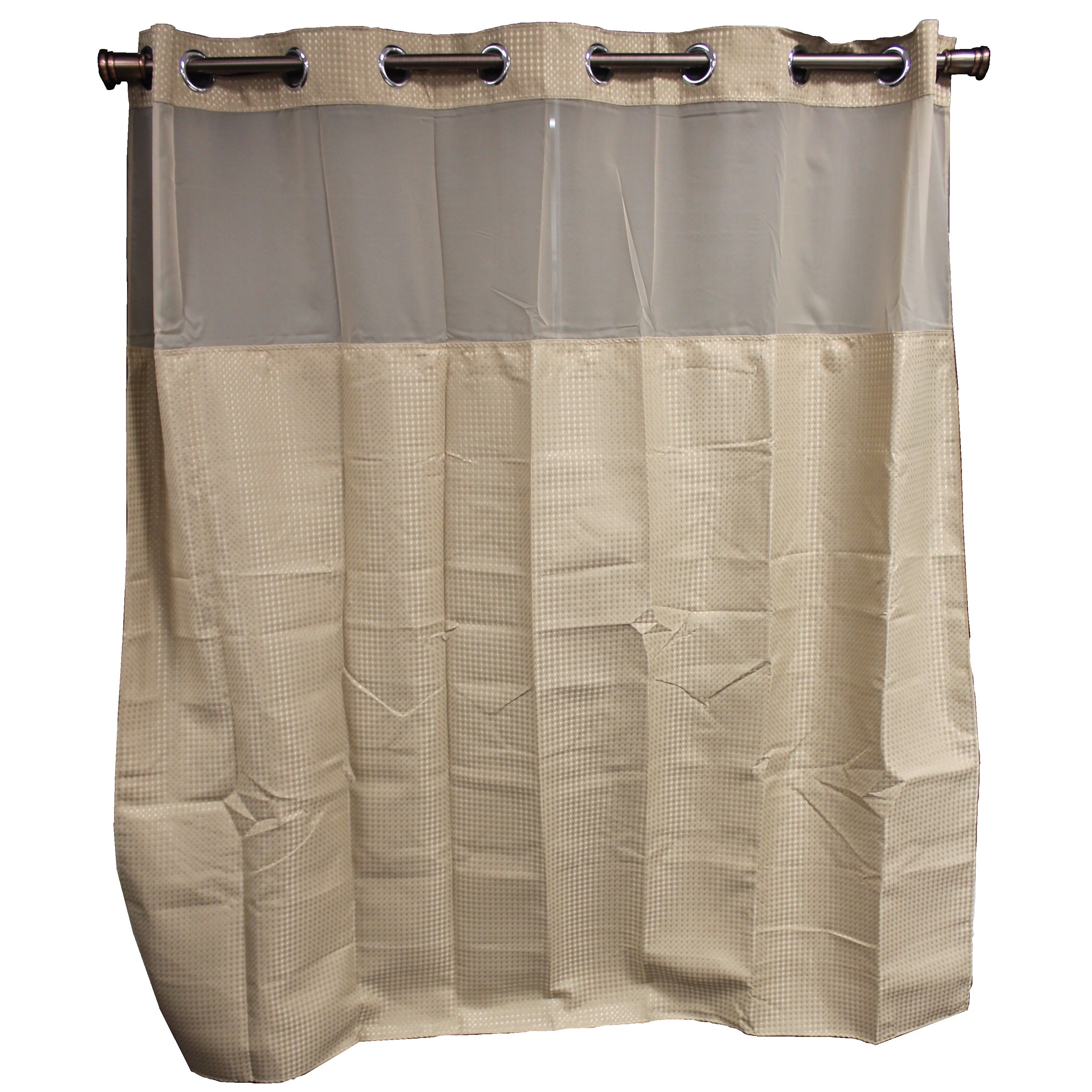 taupe fabric shower curtain
