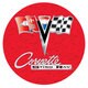preview thumbnail 2 of 0, Corvette C2 Red Chrome Double Ring Neon Clock - Black/White