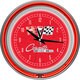 preview thumbnail 1 of 0, Corvette C2 Red Chrome Double Ring Neon Clock - Black/White