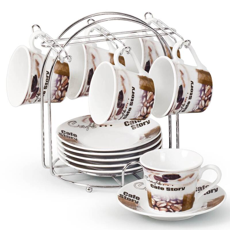 Lorren Home Trend Coffee Bean Design Espresso Set