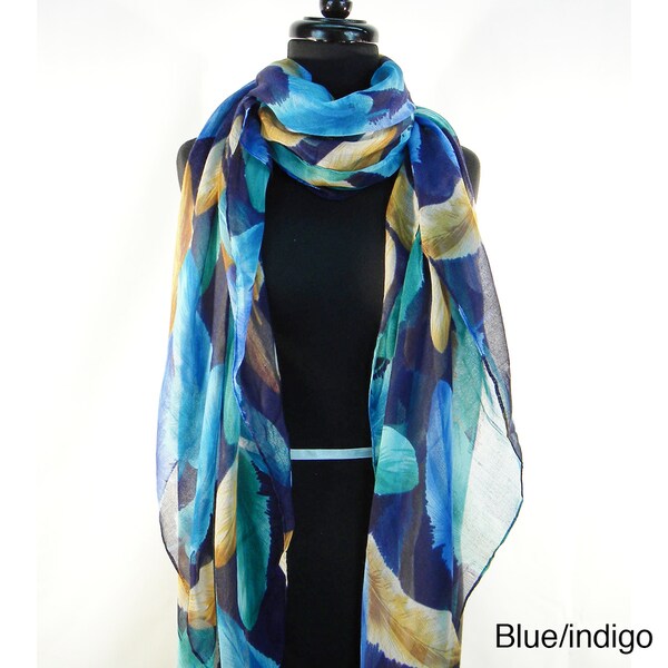 Falling Feathers Print Fashion Scarf/Beach Wrap   15115702  