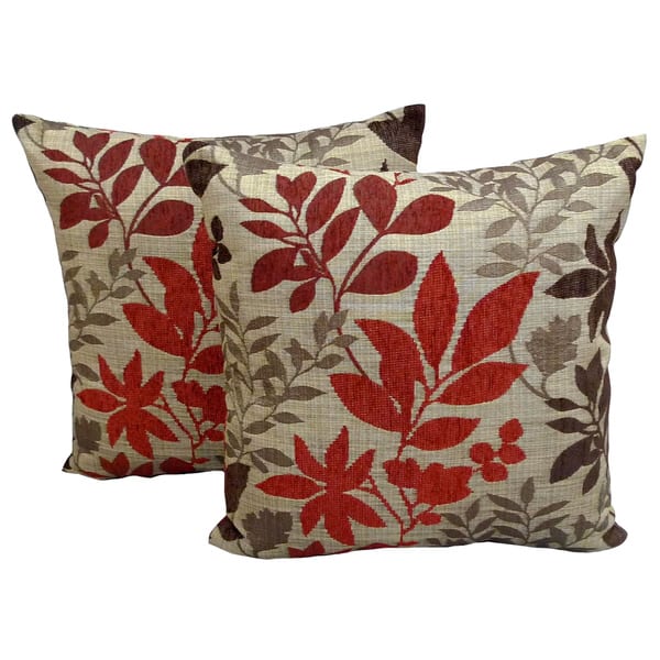 Bristol Chenille Jacquard 18x18inch Throw Pillows (Set of 2) Bed