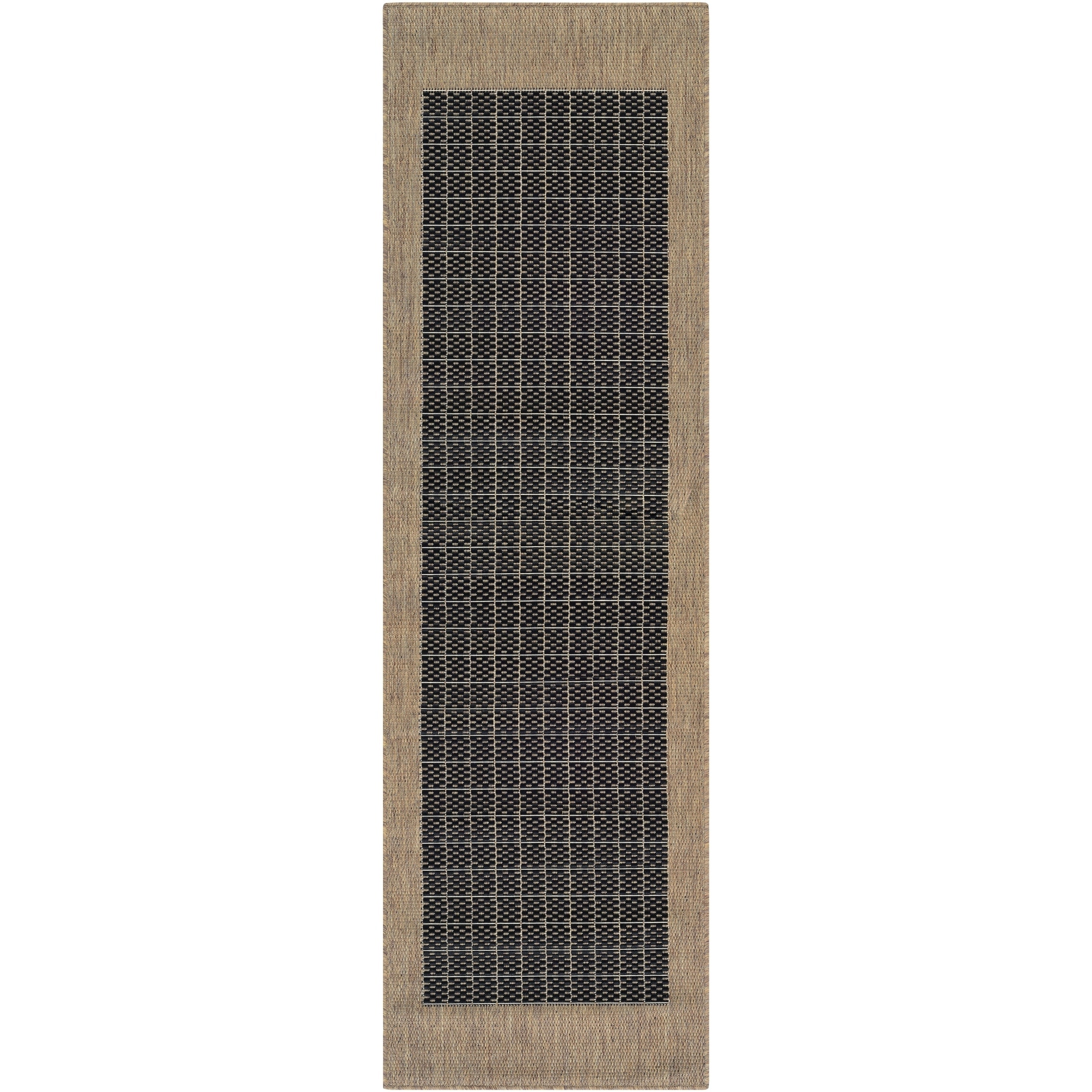 Recife Checkered Field/ Black Cocoa Runner Rug (23 x 119) Today $