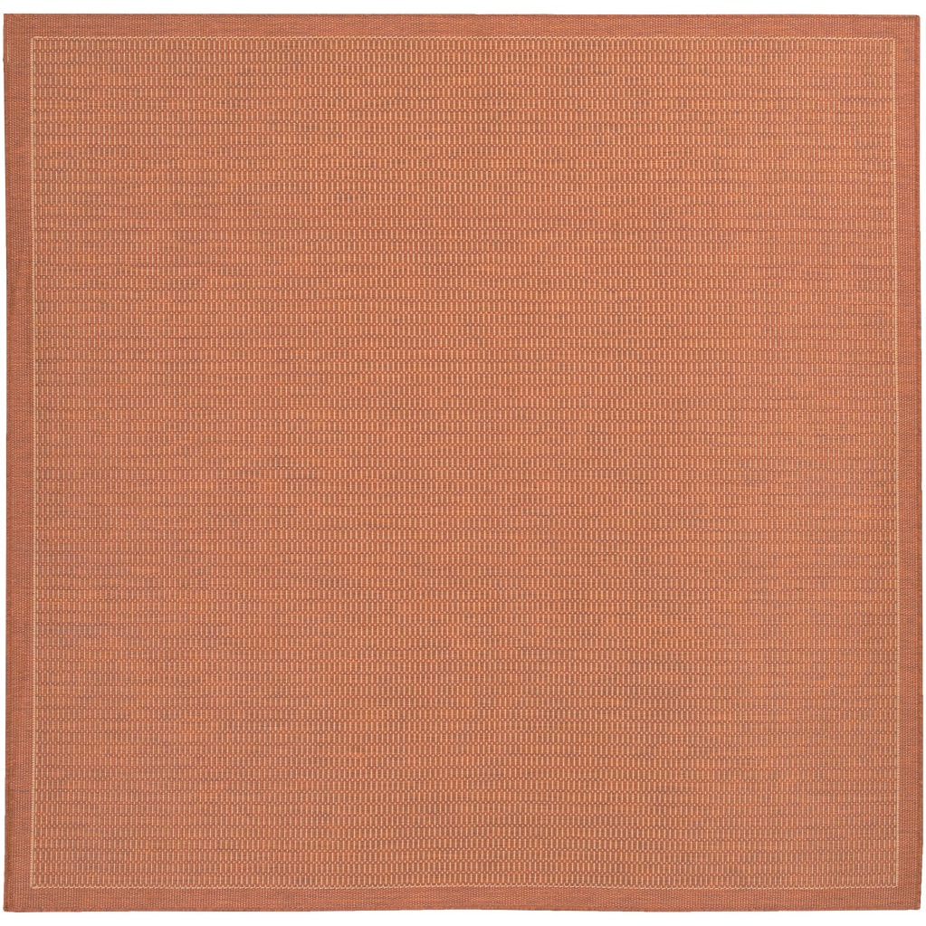 Recife Saddle Stitch/ Terra Cotta Natural Square Rug (86)