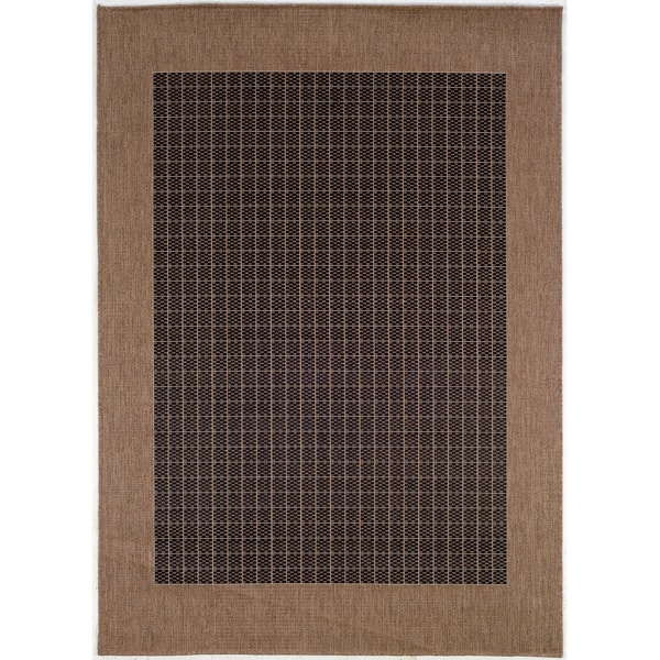 Recife Checkered Field/ Black Cocoa Rug (39 x 55)  