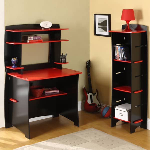 Shop Legare Red Black 36 Inch Kids Desk And Hutch Overstock