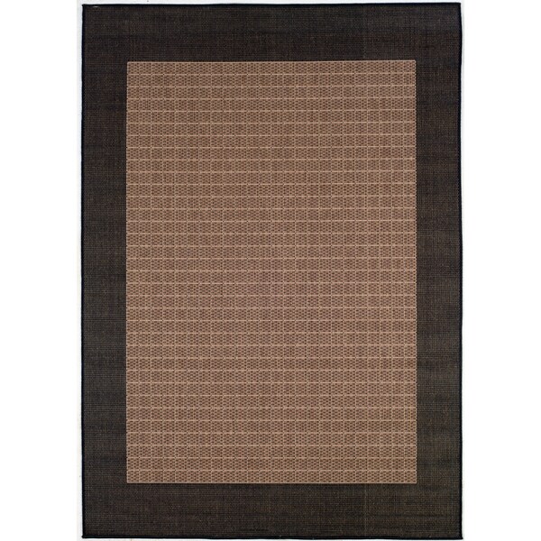 Pergola Quad Cocoa-Black Indoor/Outdoor Area Rug - 8'6 x 13'