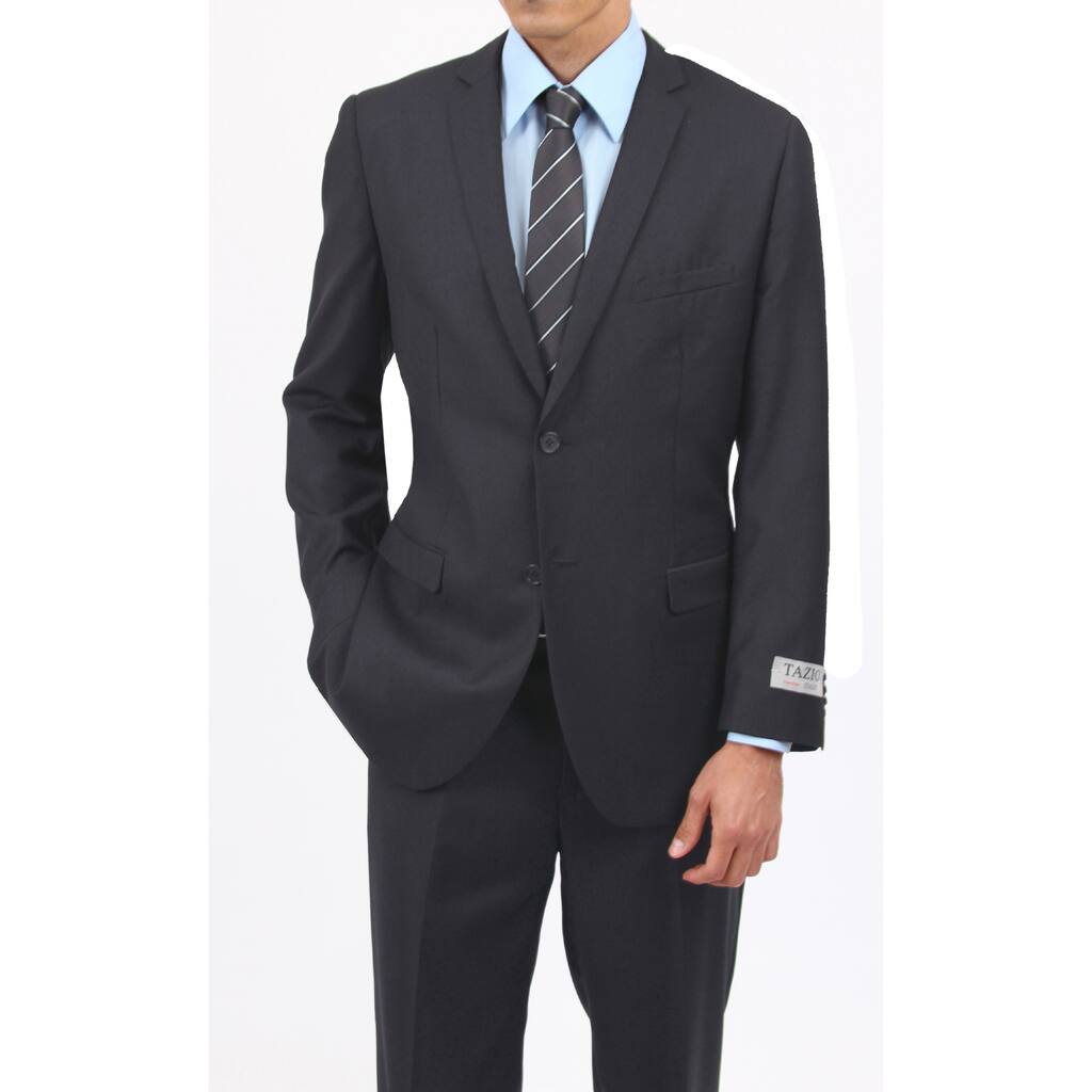 Tazio Men's Slim Fit Charcoal 2-button Suit