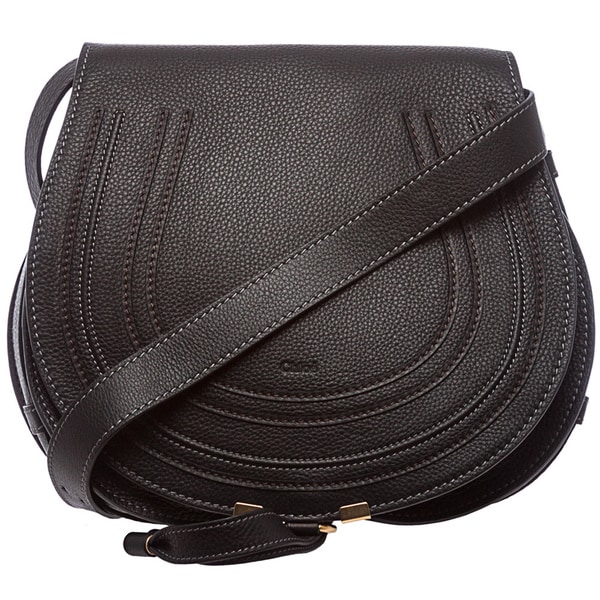 Chloe 'Marcie' Medium Black Leather Round Crossbody Bag - 15116136 ...
