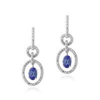 De An Sterling Silver Genuine Tanzanite Earrings Free Glitzy Rocks Sterling Silver Tanzanite And Diamond Accent Dangle Earrings