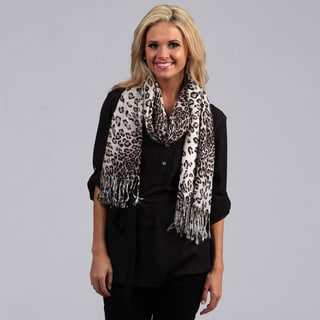 Peach Couture Grey Leopard Print Wrap Scarf Peach Couture Shawls & Wraps