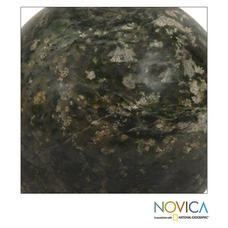 Nephrite 'Jade Mystique' Sphere , Handmade in Peru