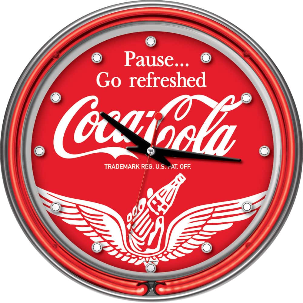 Wings Coca Cola Two Ring Neon Clock