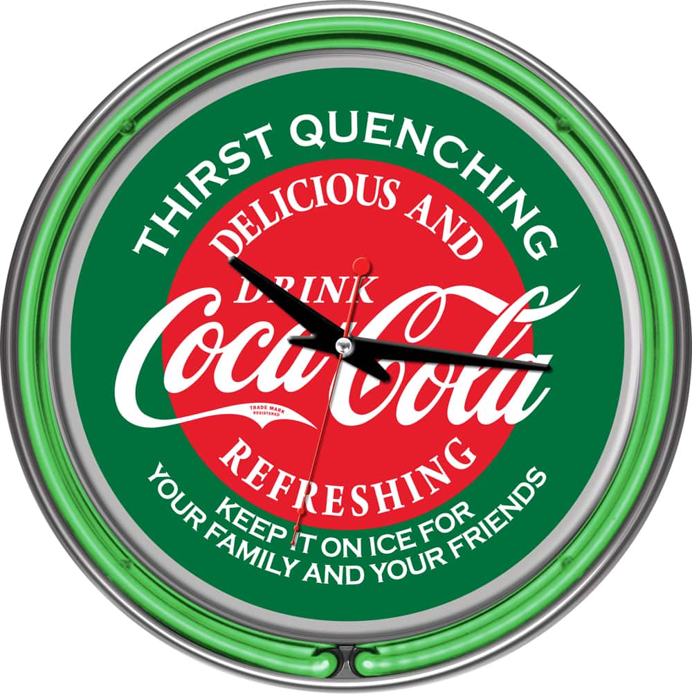 Coca Cola Red/ Green Neon Ring Clock