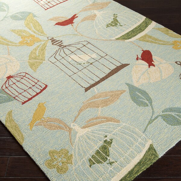 Hand-hooked Canaries Pear Indoor/Outdoor Area Rug (9' x 12')