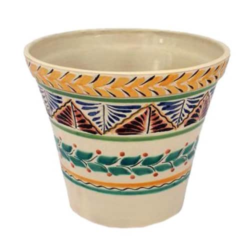 Ceramic 'Sayula' Majolica Flower Planter Pot