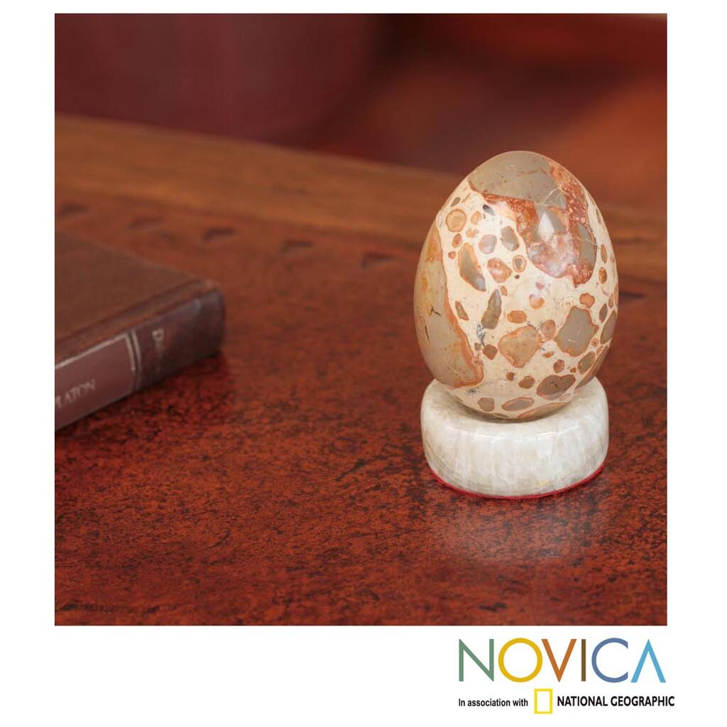 Leopard Jasper 'Promise of Life' Egg , Handmade in Peru