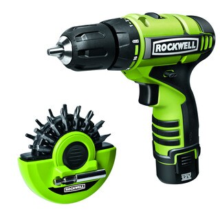 Shop Rockwell 12v Lithiumtech Drill With Two Batteries And 16 Piece Bit Set Puck Overstock 7710710