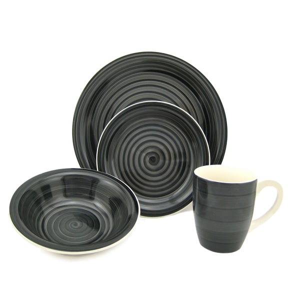 Shop Black Swirl Stoneware 16-piece 