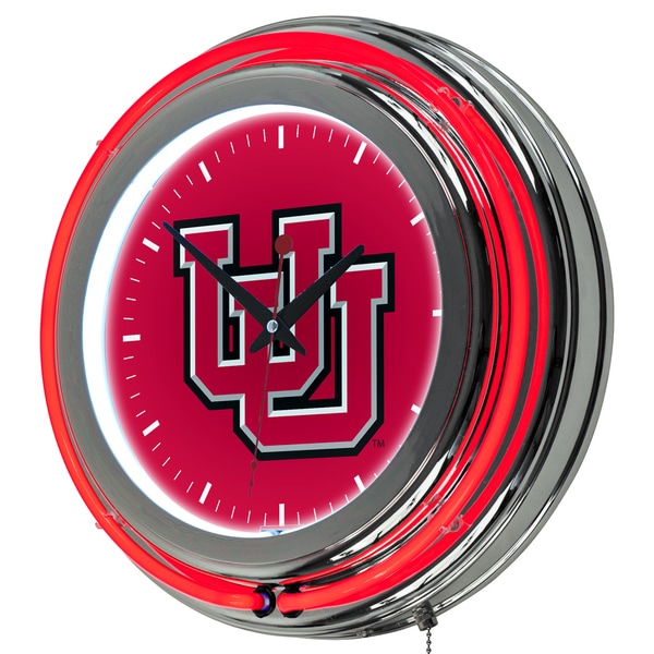 NCAA University of Utah Neon Clock
