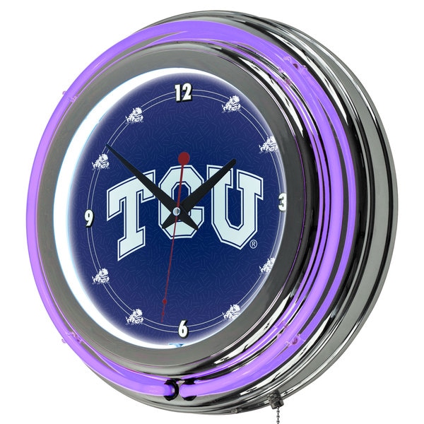 Texas Christian University Neon Clock