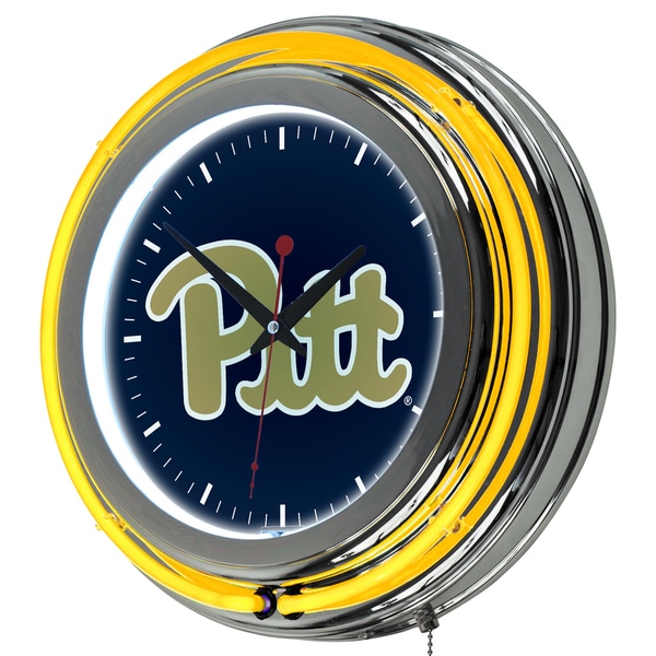 University of Pittsburgh Neon Clock - 14 inch Diameter