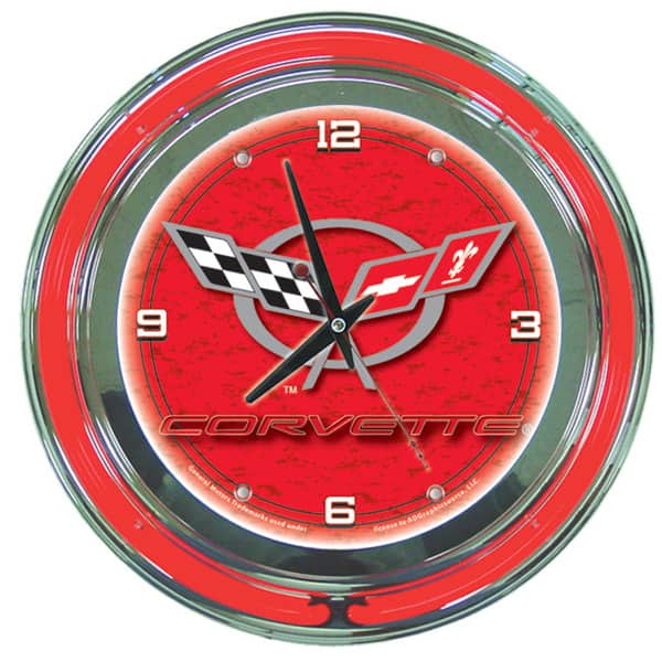 slide 1 of 1, Corvette C5 Red Neon Clock