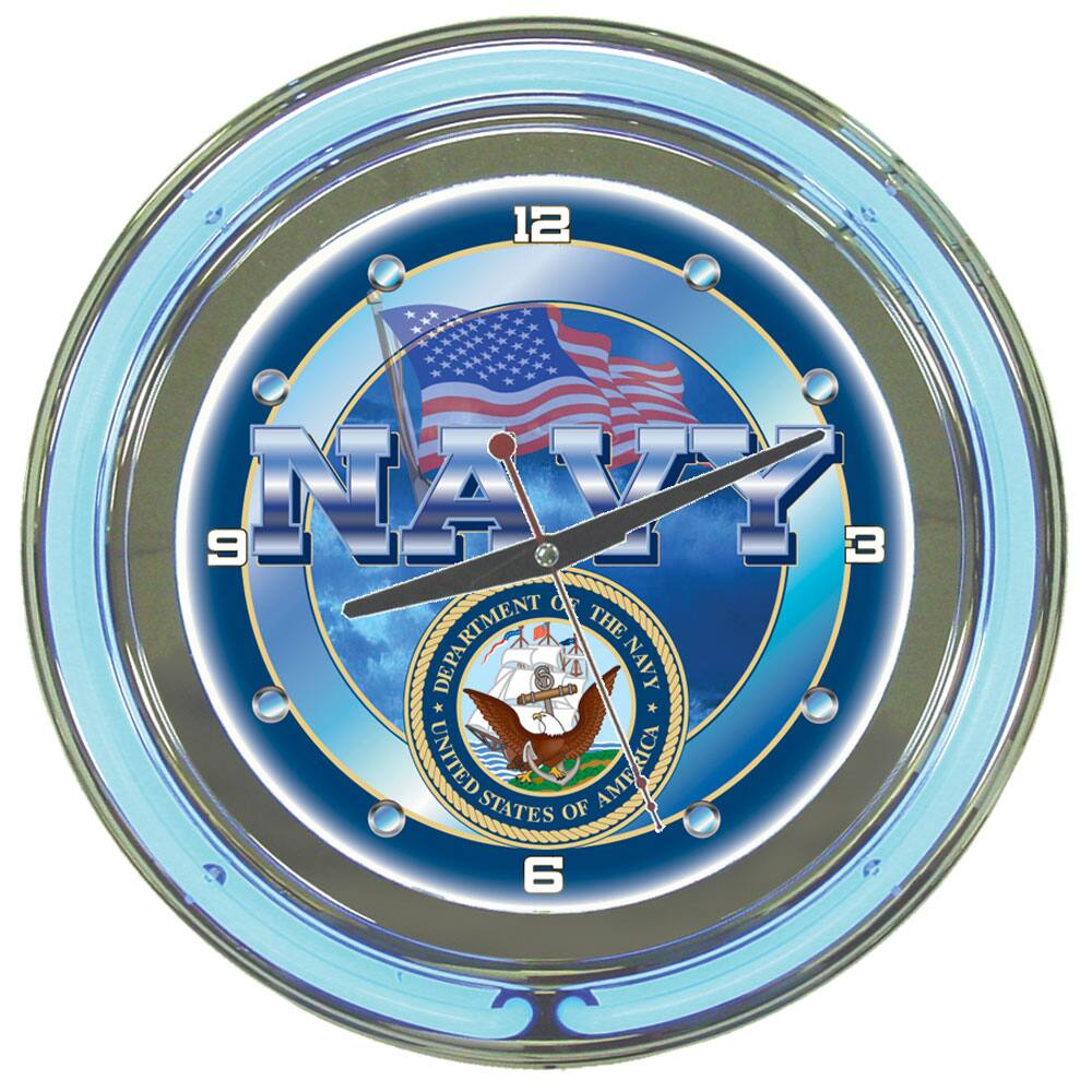 United States Navy Neon Clock