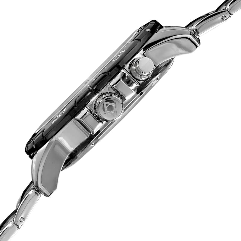 Akribos XXIV Men's Swiss Quartz Divers Multifunction Two-Tone Bracelet Watch - White
