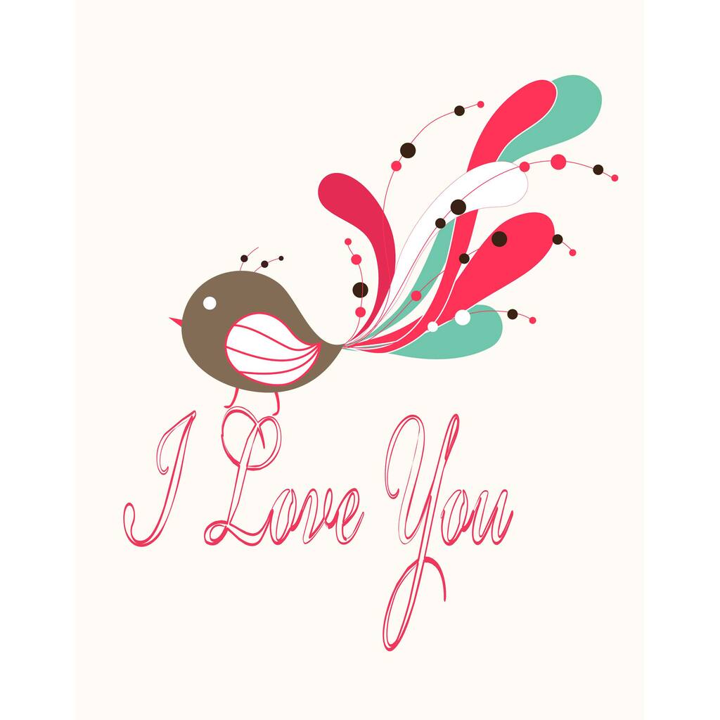 'I Love you Bird' Print Art