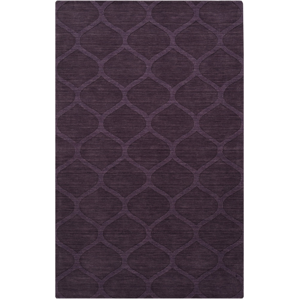 Hand crafted Steele Solid Purple Lattice Wool Rug (8 X 11)