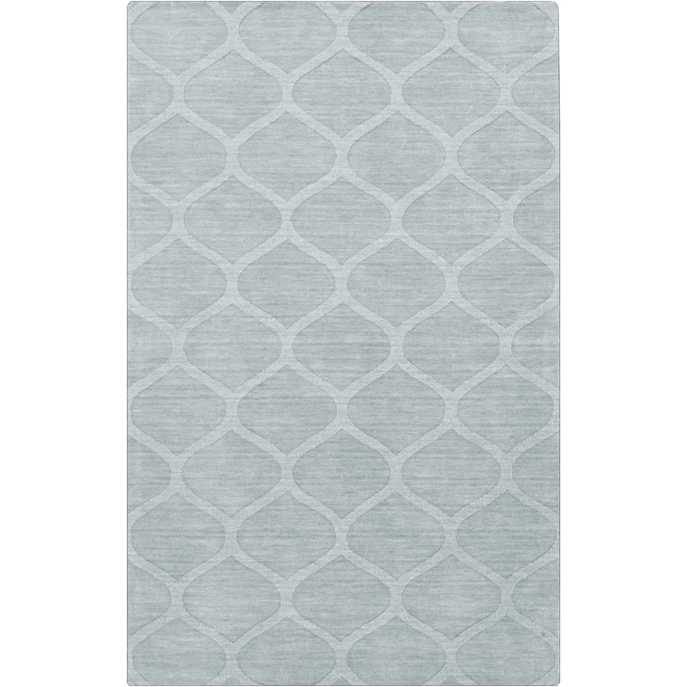 Hand crafted Blue/grey Lattice Wheaton Wool Rug (33 X 53)