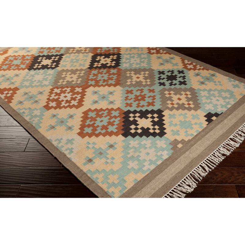 Hand-woven Ayacucho Grey Wool Area Rug - 2' x 3' - 2' x 3'