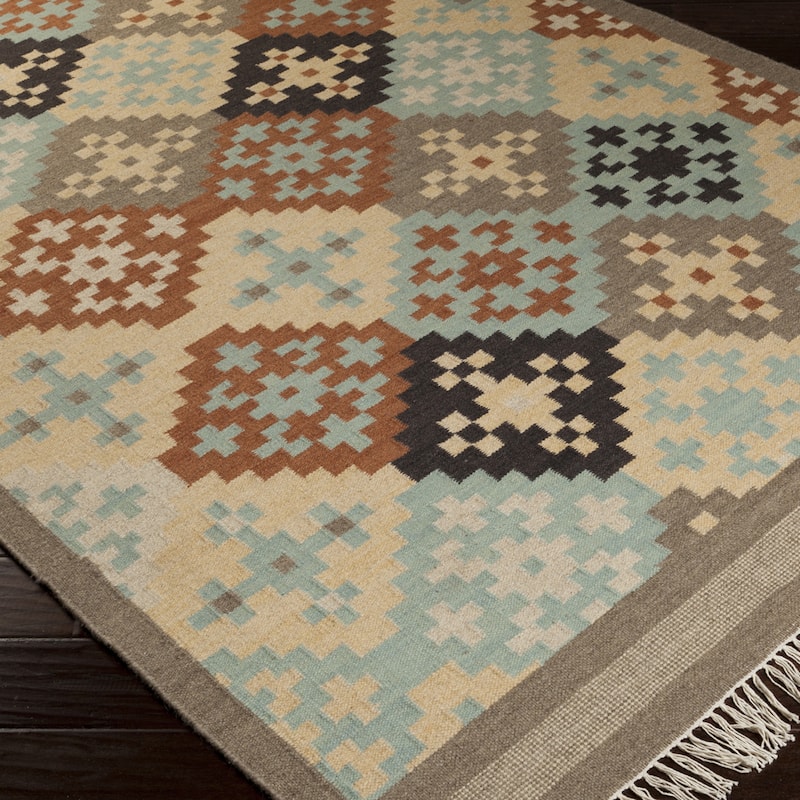 Hand-woven Ayacucho Grey Wool Area Rug - 2' x 3' - 2' x 3'