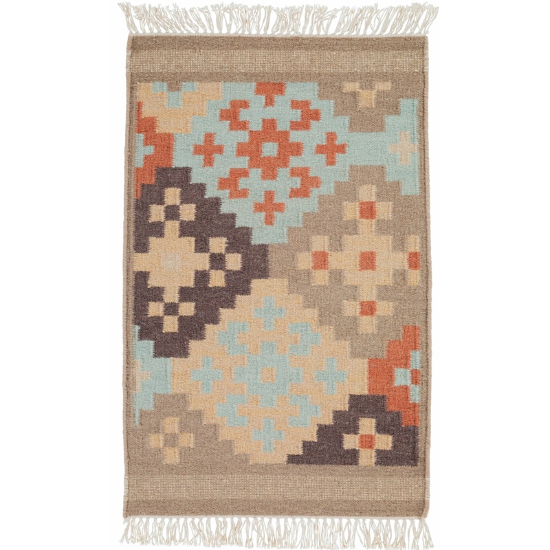 Hand-woven Ayacucho Grey Wool Area Rug - 2' x 3' - 2' x 3'