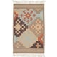 preview thumbnail 2 of 4, Hand-woven Ayacucho Grey Wool Area Rug - 2' x 3' - 2' x 3'